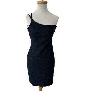 Topshop Navy Blue One Shoulder Dress 6